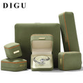 DIGU Custom Shaped Microfiber Simple Large Mini Gift Grass Green for Jewelry Set Packaging Jewelry Box