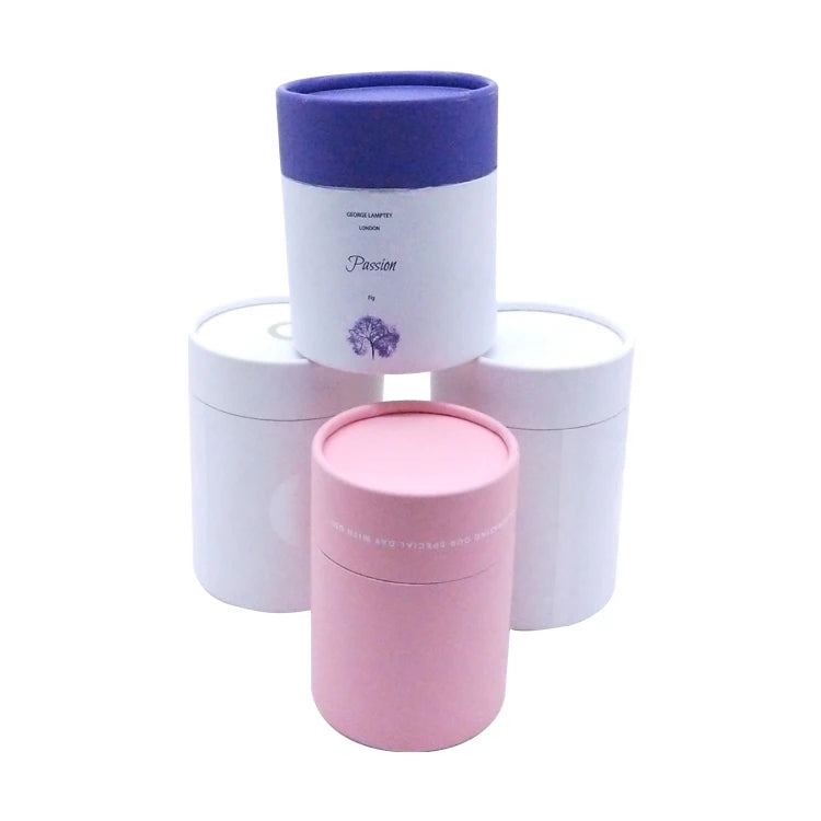 China Customized Logo Printed Cardboard Round Container Gift Box Art Paper Tube Shape Rigid Kraft Lid for Packaging Candles