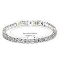 Stainless Steel Double Buckle Zircon Adjustable Removable 3mm Moissanite Tennis Chain Bracelet