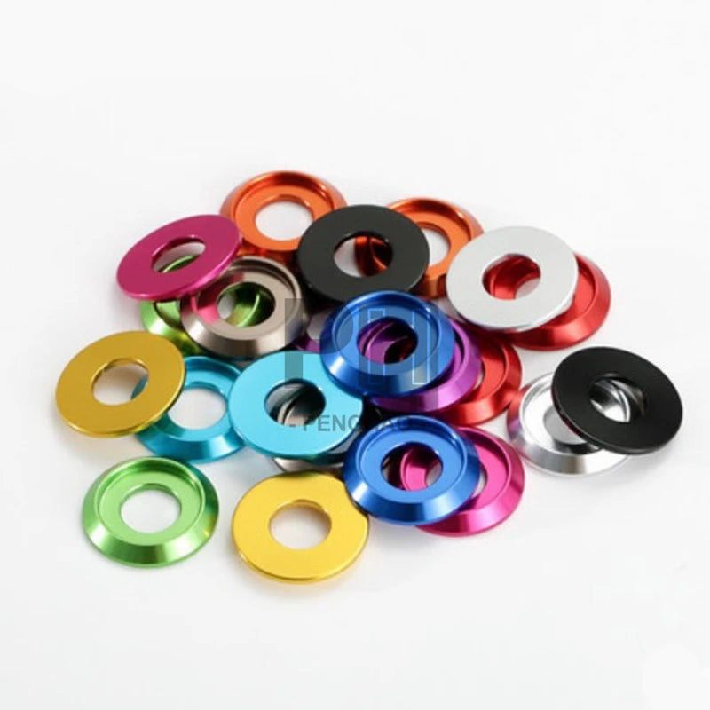 Purple Gold Colors Flat Fasteners Car Modified M6 Bumper Bolt Set Password Style JDM Anodized Aluminum Fender Washers