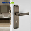 Koppalive Modern Interior Antique Bronze Panel Door Lever Handle Brass Door Lock Set for Bedroom Doors Classic Retro Design