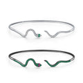 Personality Snake Shaped 925 Sterling Silver Bracelets Bangles for Women Jewelry Making