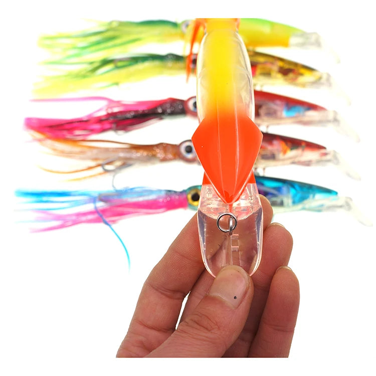 Holographic Eyes Fish Bait Sea Fish Bait Tuna Lures Trolling Lures Squid Bait 3D for Anglers Hydro Squirt 14CM 40G OPP Bag 10cm