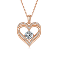 Fashion Jewelry 18K Gold Plated 925 Silver Pendant Necklace Double Heart D VVS Moissanite Necklace Pendant