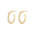 French Style Sterling Silver 925 Jewelry Dainty Cubic Zircon CZ Crystal C Shape Big Hoop Earrings