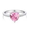Luster 8*8mm D White Color Heart Shape pink Moissanite Women Sterling Silver 925 Jewellery Rings for Engagement