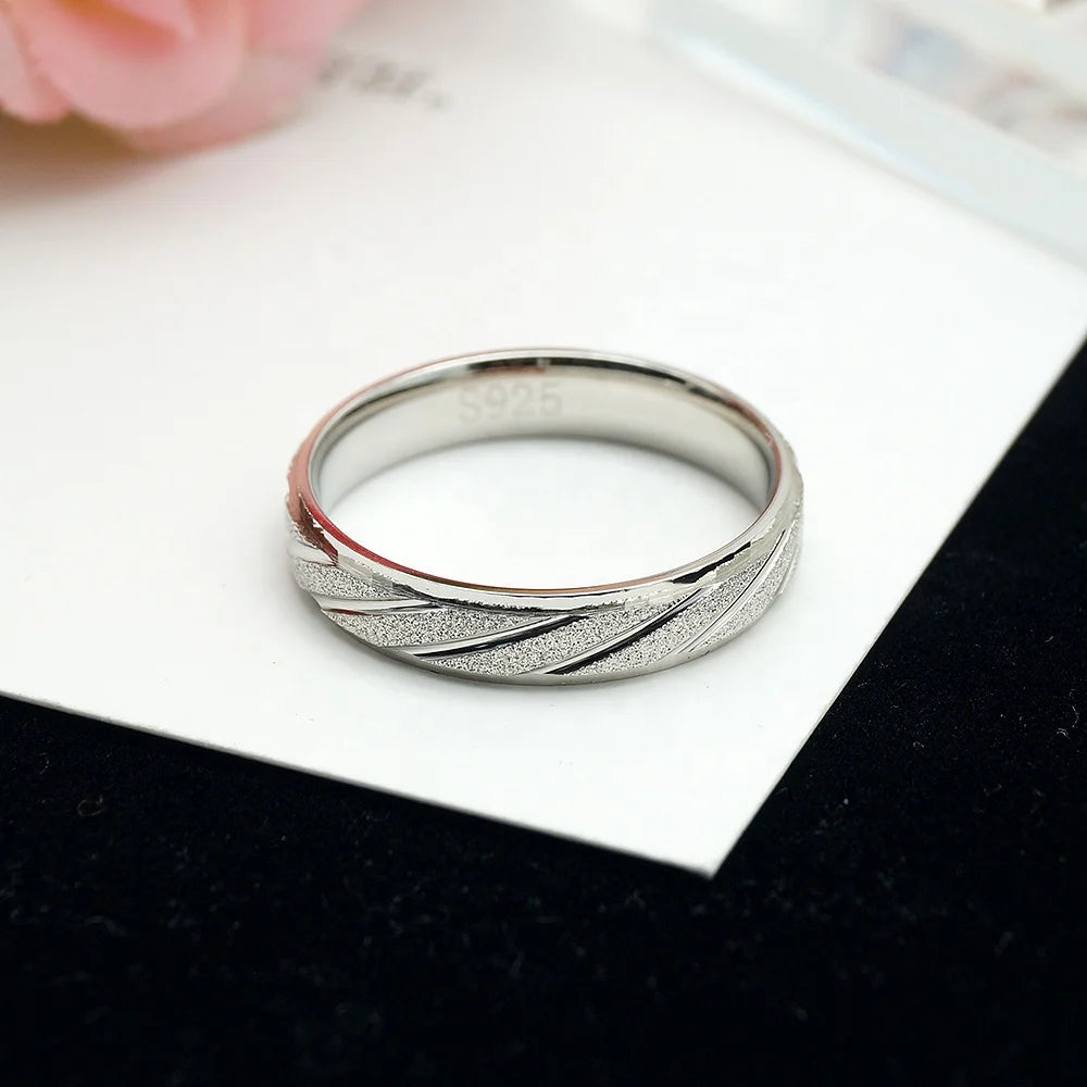 Wholesale Real 925 Sterling Silver Couple Love Wedding Band Ring for Women