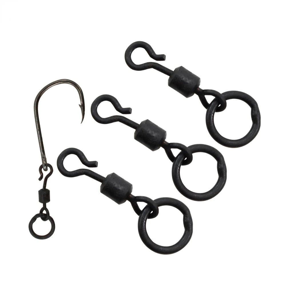 500 Piece in Bulk Carp Fishing Swivels Snaps Round Quick Change Ring Swivels Fishing Accessories AE009