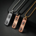 Wholesale Stainless Steel Necklace Men Jewelry Custom Engraved Name Rectangular Pendant Necklace 3D Long Bar Necklaces for Gift