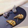 YL Fashion Exaggerated Gold Plated Chunky Water Drop Earrings Thick Glossy Stainless Steel Hoops Earrings for Women Girls