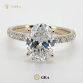 Custom 2CT Oval Cut Engagement Ring 14K 18K Soild Gold Moissanite Rings GRA Certified Moissanite Ring