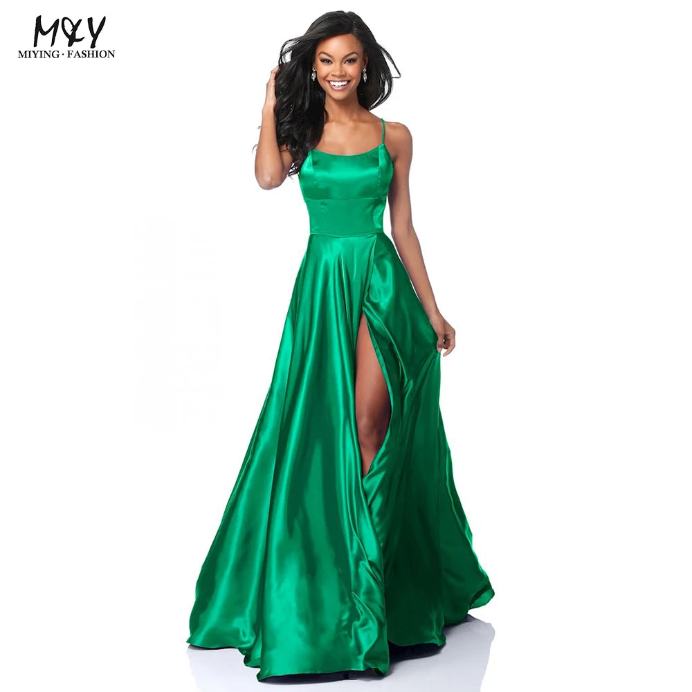 Solid Color Bridesmaid Attire Long Skirt Lady Elegant Satin Prom Dress Off Shoulder Fashion Bridesmaid Evening Dress