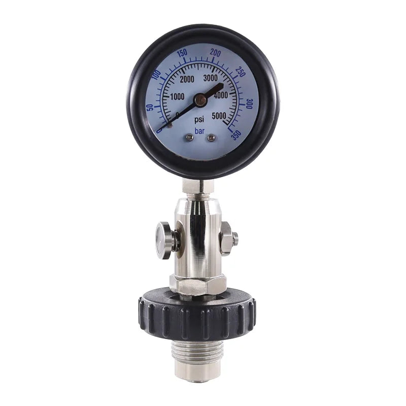 DIN SCBA Diving Cylinder High Pressure Checker Gauge Stainless Steel 5000PSI/350BAR