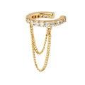 Single Chain Micro Pave 925 Sterling Silver Cuff Earring Fashion Jewelry Wholesale