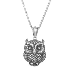 KALEN Unisex Cute Fashion Silver/Gold Stainless Steel Delicate Owl Pendant