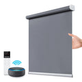 ZSTARR Luxury Horizontal Pattern Fabric Blackout Motorized Tuya App Compatible Oriel Window Shades Roller Blinds for Prayer Room