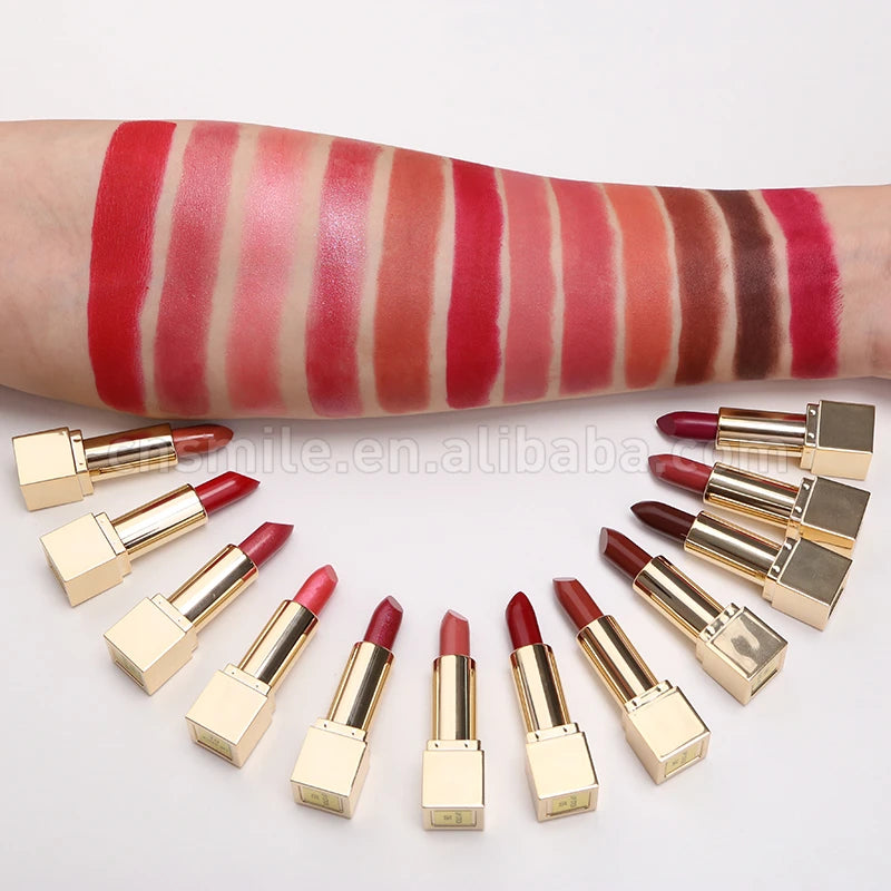 Custom 12 Colors OEM Matte Pigment Kit Wholesale Lipstick Tubes Custom Logo Vendor Private Label Lipstick
