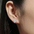 Pass Diamond Tester Hip Hop 925 Sterling Silver Prong Set VVS Moissanite White K Plating Diamond Square Cluster Wedding Earrings MegaBDM