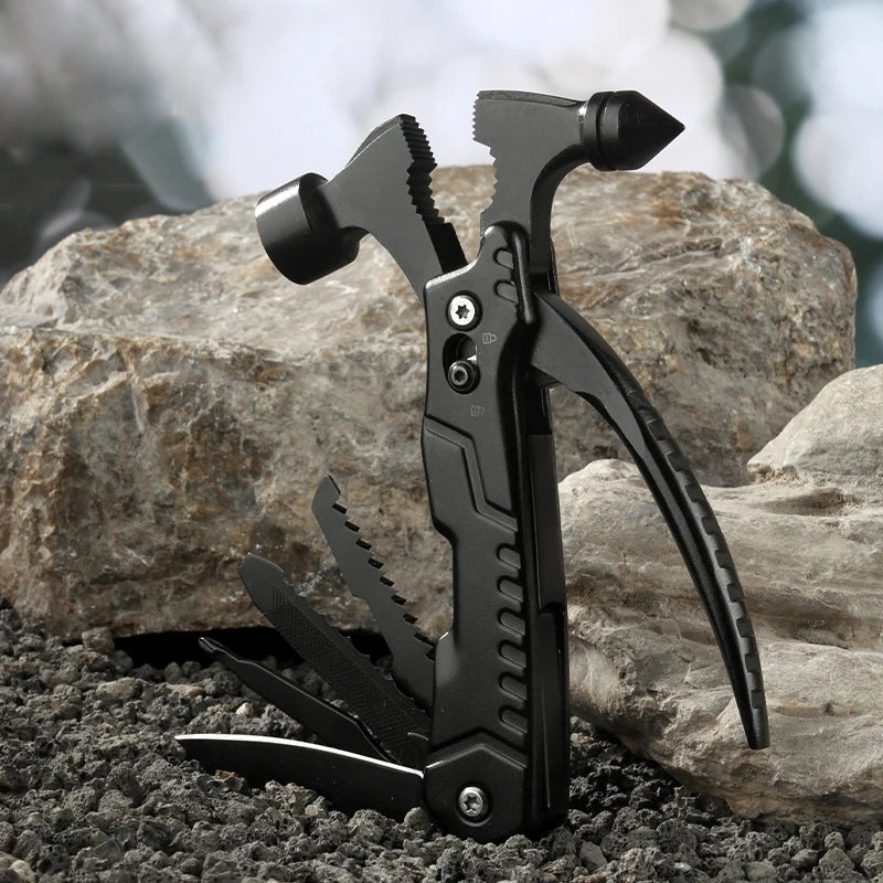 Wholesale 12 in 1 Hand Tool Hammer Emergency Escape Car Safety Hammer Camping MultiTool Hammer for Survival Hiking