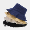 Casual Fisherman Bucket Basin Hat with Frayed Wide Brim Fringed Soft Fashionable for Daily Travel Beach Party Fishing