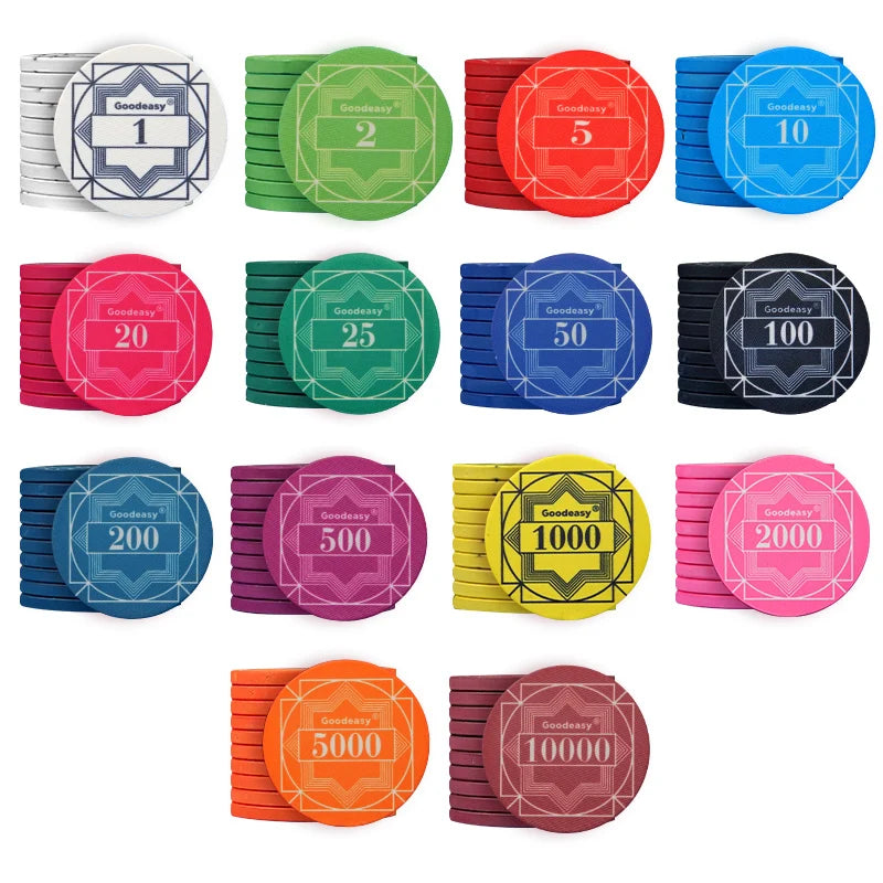 Custom Striped Simple Pattern Poker Chips  10g Ceramic Poker Chips for Personal Use