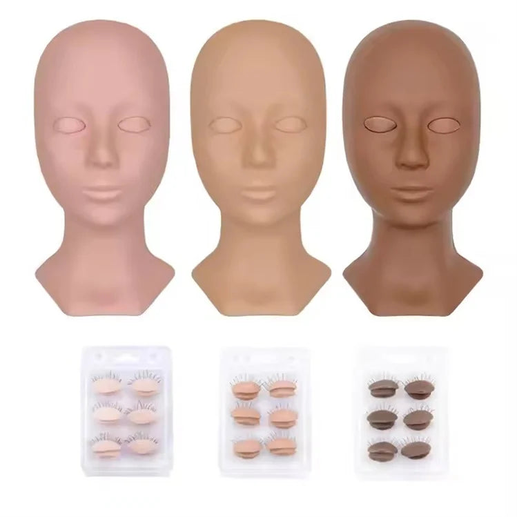Wholesale Teaching Silicone Practice Eyebrow Eyelash Extension Training Mannequin Head for Lash Extensions