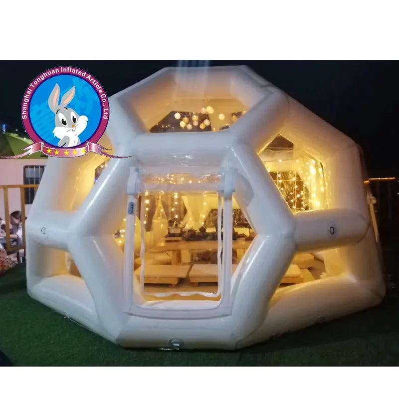 Shanghai Football Shape Airtight Inflatable Transparent Soccer Bubble Tent Dome Igloo for Outdoor Camping MegaBDM