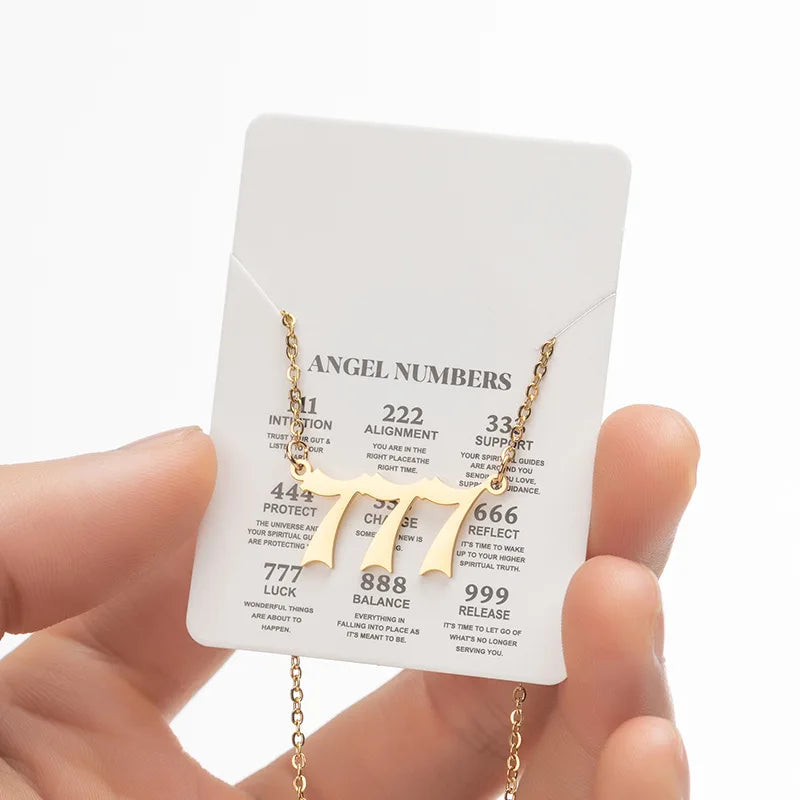 Fashion Jewelry Gifts Non Tarnish Stainless Steel Angel Number Necklace for Women