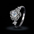 S925 Sterling Silver Vintage Make Old Lotus Six-prong Moissanite Ring Wedding Proposal for Women Wedding Band