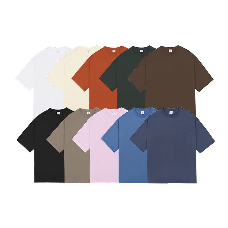Archer Custom logo Cotton t Shirt 280g Men's Oversized Fit Dropped Shoulders t Shirt Loose Puff Print Blank Streetwear T-shirt