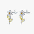 Trendy Shining Ear Studs Fine Jewelry 925 Sterling Silver Simple Flower Opal Elegant Crystal Stud Earrings for Women