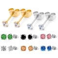 G23 ASM F136 Titanium Ear Conch Helix Lobe 20G Studs Zircon Earrings Fashion Piercing Body Jewelry