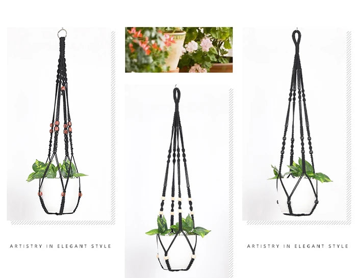 Hot Sale 42" Macrame Plant Hangers Handmade Indoor Outdoor Hanging Planter Plant Holder Modern Boho Home Decor