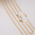 18k Gold Plated Chain Retention Brass Chain with Beads 5mm Diy Real Gold Plated Chain for Jewelry Making