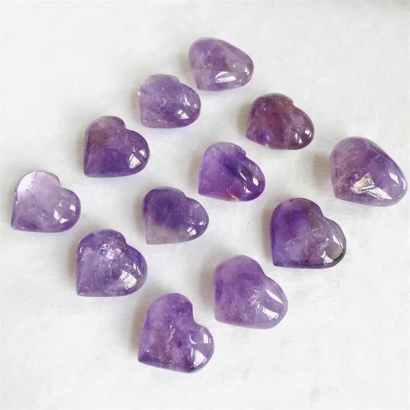 Hot Sale Heart Shaped Decorations Gift Natural Polished Amethyst Heart