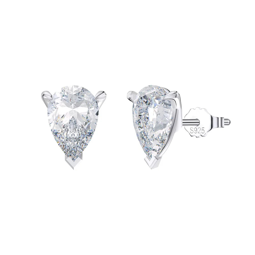 Rinntin LZE02 Luxury Diamond 8A Zirconia Designer Earring Set Wedding 925 Sterling Silver Stud Jewelry Earrings Women