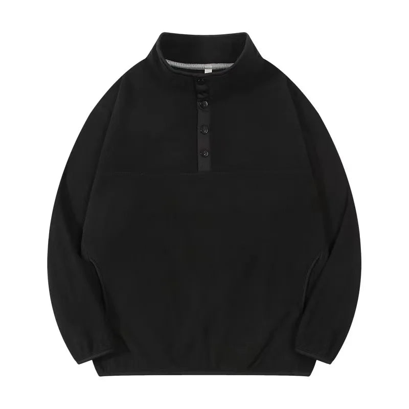 300G Ready to Ship New Fashion Winter Men High Collar Warm Fleece Plus Size Mens Half Zip up Oversized Jacket