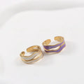 Fenny 18K Gold Plated Non Tarnish Fashion Fast Delivary Irregular Colorful Enamel Cuff Stainless Steel Wholesale Jewelry