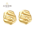 Dainty PVD 18k Gold Plated Irregular Round Anti Tarnish Earings Jewelry Chunky Stainless Steel Hammered Textured Stud Earrings