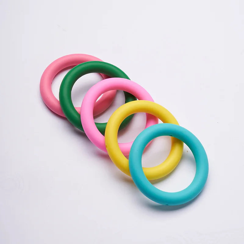 65mm Silicone Ring Food Grade Newborn Silicone Teething Ring for Diy Jewelry Accessories