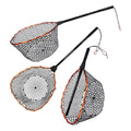 Fishing Net 108cm Aluminum Foldable Landing Net Soft Silicon Mesh PVC Handle Release Net for Fly Trout Salmon Bass Kayak Fishing
