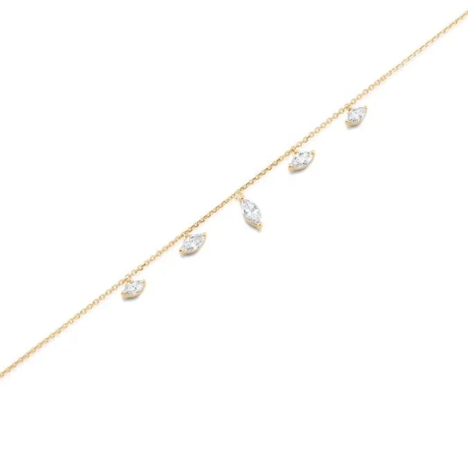 China Jewelry Manufacturer Gold Silver 925 Elegant Zirconia Dangling Charm Bracelet Women