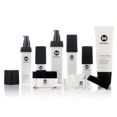 30ml 50ml 100ml Skin Care Packaging Acrylic square Lotion Bottle and Cream Jar Set 30g 50g MegaBDM