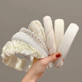 Wide-brimmed Sponge White Headband for Women Sweet Cute Hair Accessories for Women Elegant Fashion Headband Wide Padded Headwear