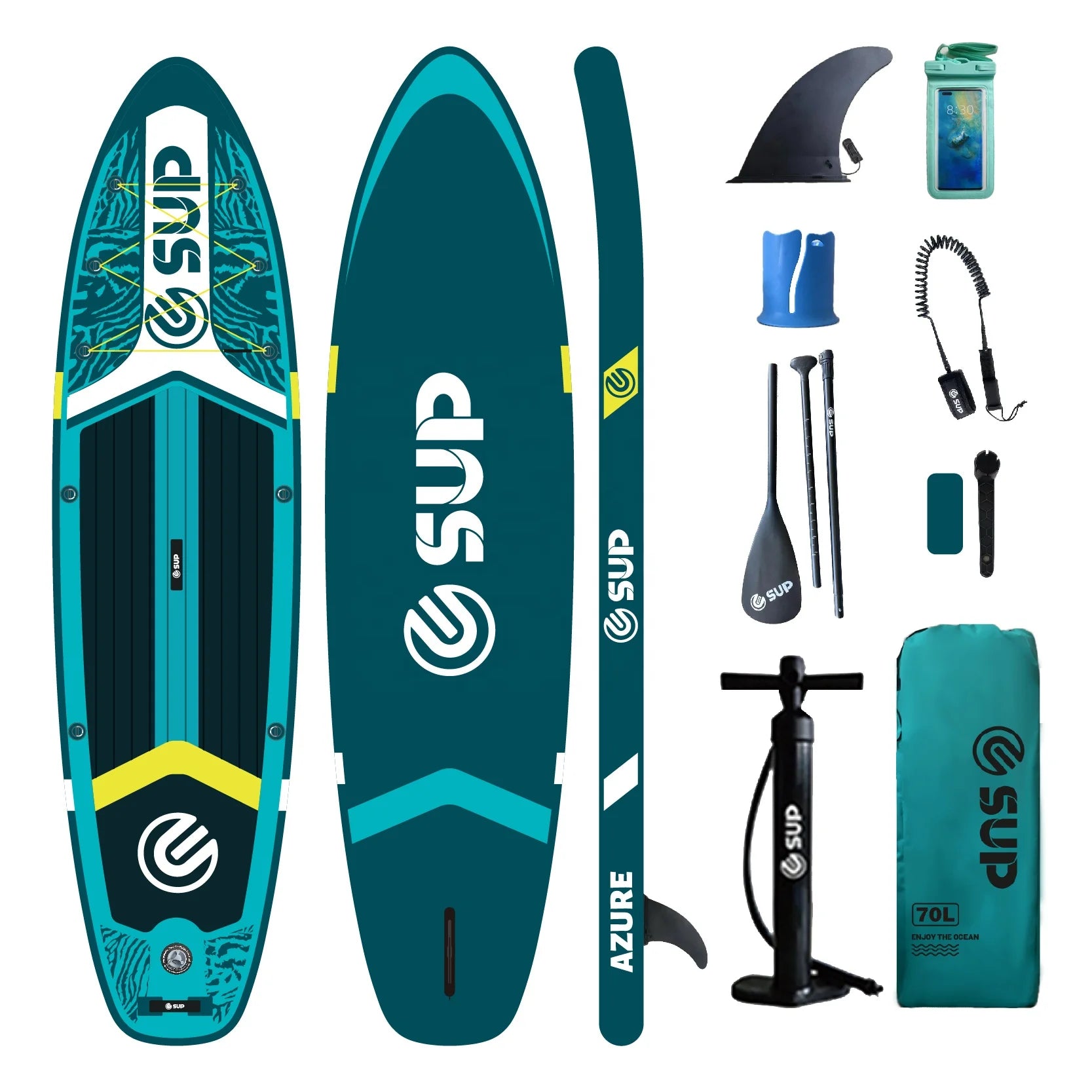 Easy Carry Surf Board Surfboards Paddle Board Dock Tandem sup Board Suitable for 2 Person Water Play Surfing