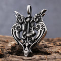 Norse Viking Raven Crow Pendant Stainless Steel Punk Celtic Knot Amulet Necklace for Men Women