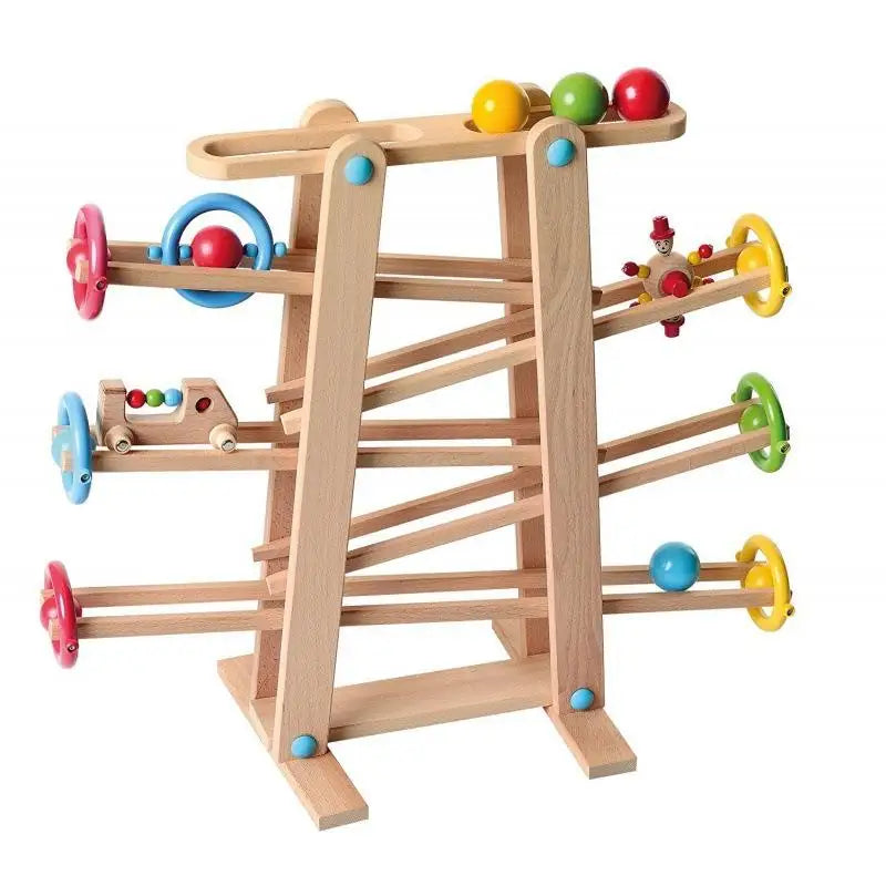 Beech Wood Crazy Joker Speed Roller Coaster Tracking Barrel Roll Game Educational Wooden Racing Track Gift Toys for Kids
