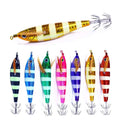 Topline Tackle 10.5Cm-9.5G Body Painted Striped Horizontal Luminous Wood Shrimp Squid Jig Lures
