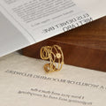 Chris April 316L Stainless Steel PVD Gold Plating Fourlayers Adjustable Infinity Ring