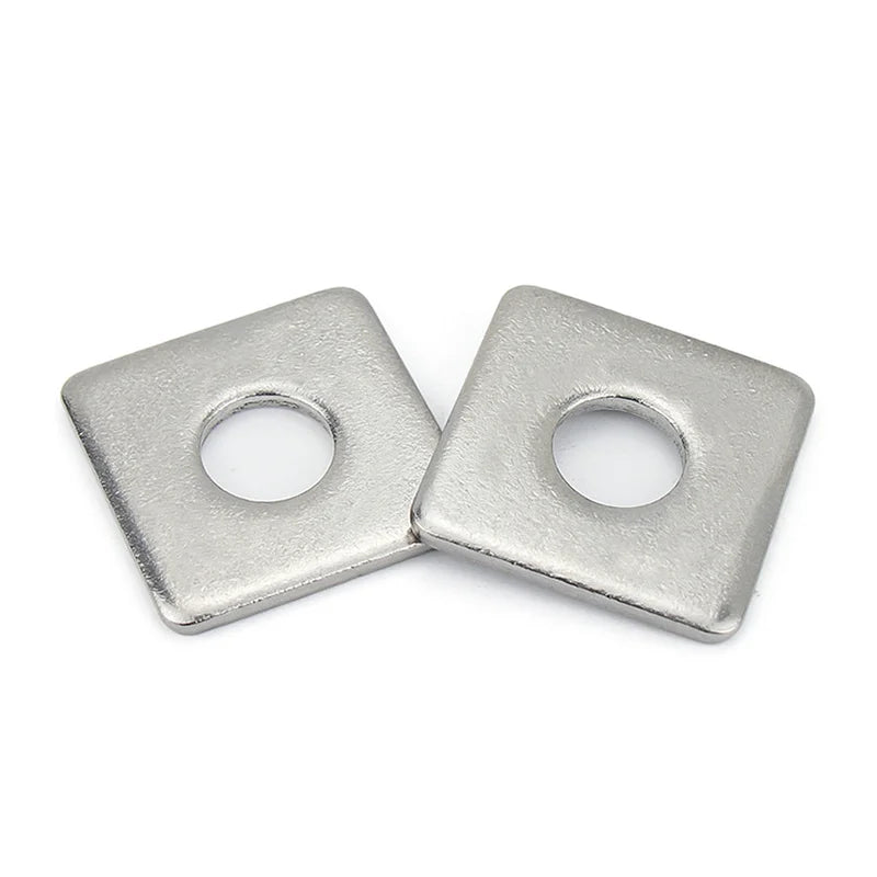 M6-M20 Square Flat Plate Washer 304 316 Stainless Steel Aluminium Bronze with Round Hole Zinc Finish
